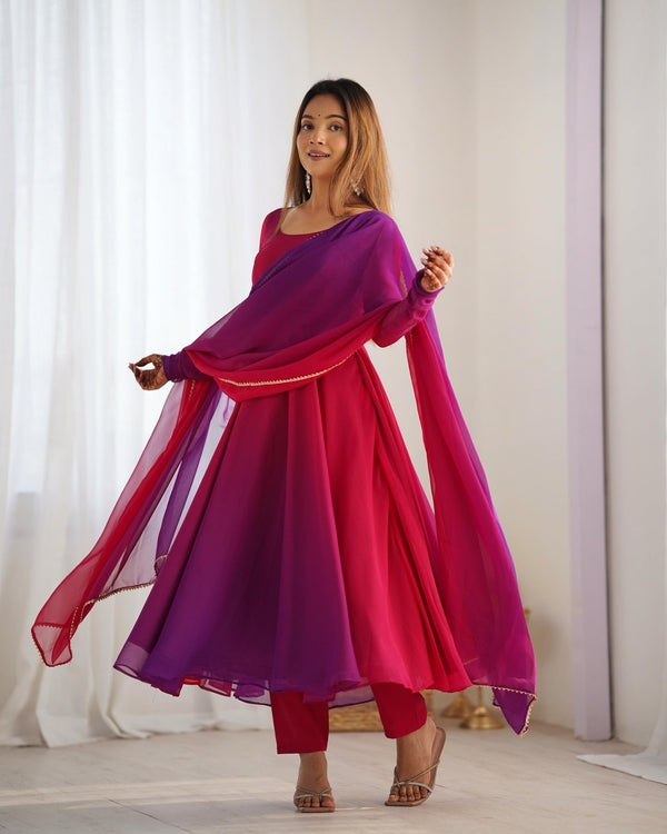 PURE SOFT FOX GEORGETTE MOST TRENDY PADDING FABRIC FULLY FLAIR ANARKALI