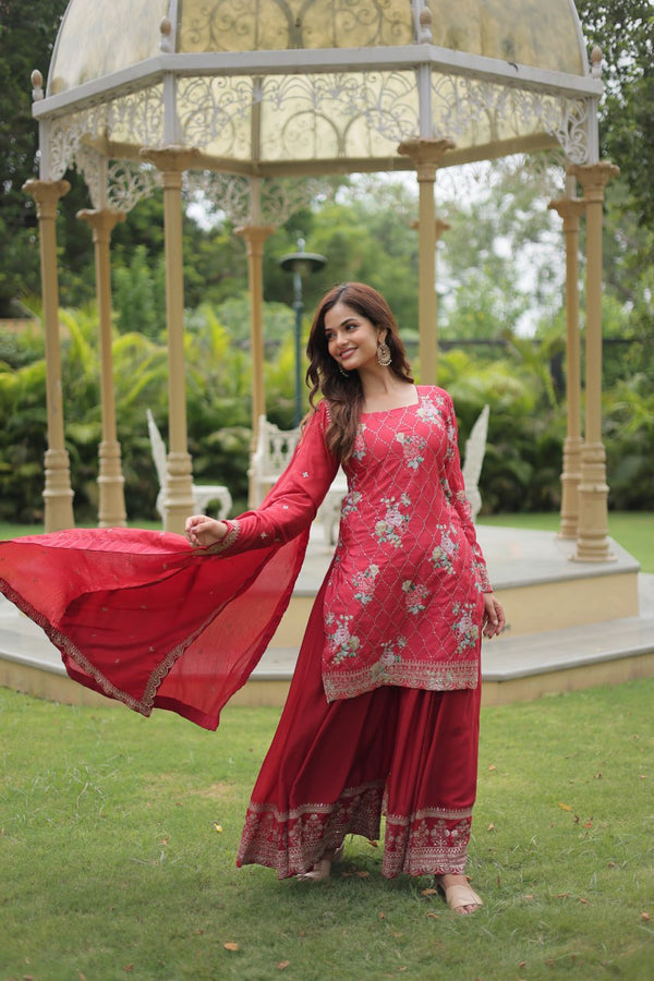 PREMIUM DESIGNER READYMADE KURTI-PLAZOO-DUPATTA COLLECTIONS