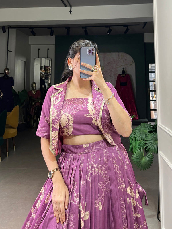 Floral Printed Stylish Designer Pink Co-ord Set