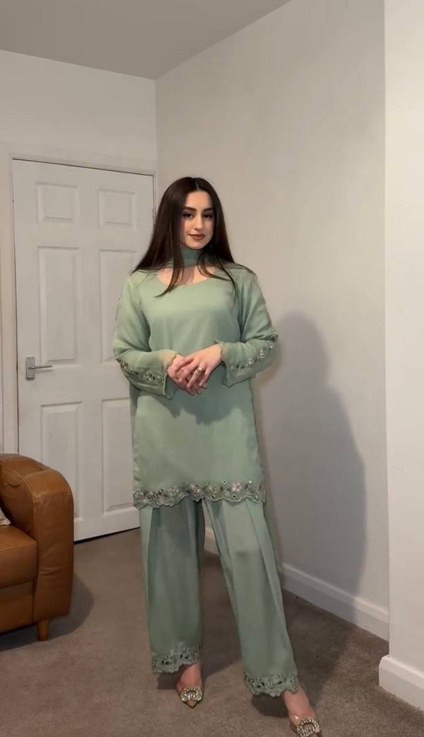 Đěsigner Party Wear Look top with farshi plazzo