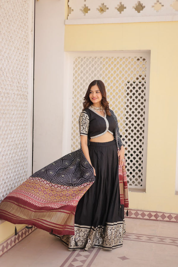 Wedding Lehenga Choli With Gaji Silk Dupatta